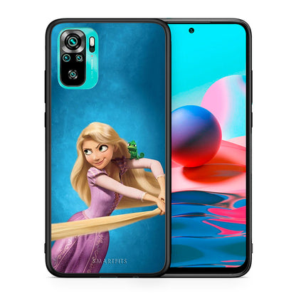 Θήκη Αγίου Βαλεντίνου Xiaomi Redmi Note 10 Tangled 2 από τη Smartfits με σχέδιο στο πίσω μέρος και μαύρο περίβλημα | Xiaomi Redmi Note 10 Tangled 2 case with colorful back and black bezels