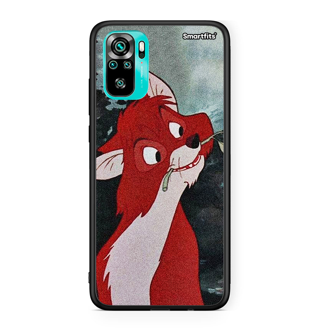 Xiaomi Redmi Note 10 Tod And Vixey Love 1 θήκη από τη Smartfits με σχέδιο στο πίσω μέρος και μαύρο περίβλημα | Smartphone case with colorful back and black bezels by Smartfits