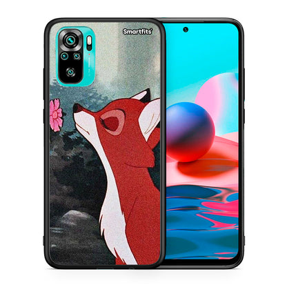 Θήκη Xiaomi Redmi Note 10 Tod And Vixey Love 2 από τη Smartfits με σχέδιο στο πίσω μέρος και μαύρο περίβλημα | Xiaomi Redmi Note 10 Tod And Vixey Love 2 case with colorful back and black bezels