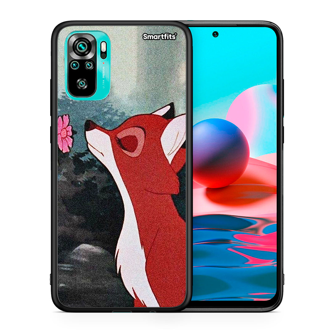Θήκη Xiaomi Redmi Note 10 Tod And Vixey Love 2 από τη Smartfits με σχέδιο στο πίσω μέρος και μαύρο περίβλημα | Xiaomi Redmi Note 10 Tod And Vixey Love 2 case with colorful back and black bezels