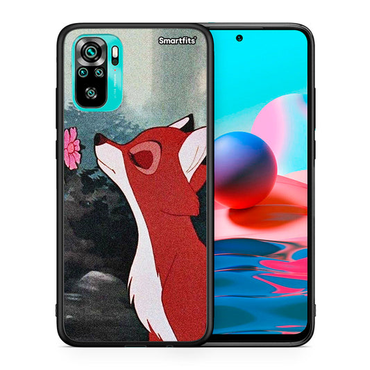 Θήκη Xiaomi Redmi Note 10 Tod And Vixey Love 2 από τη Smartfits με σχέδιο στο πίσω μέρος και μαύρο περίβλημα | Xiaomi Redmi Note 10 Tod And Vixey Love 2 case with colorful back and black bezels