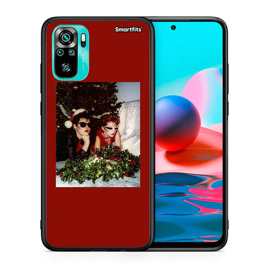 Θήκη Xiaomi Redmi Note 10 Waiting For Xmas από τη Smartfits με σχέδιο στο πίσω μέρος και μαύρο περίβλημα | Xiaomi Redmi Note 10 Waiting For Xmas case with colorful back and black bezels