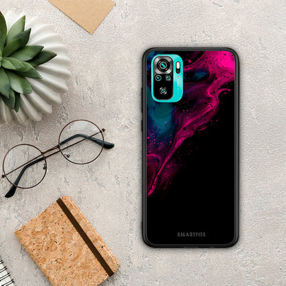 Watercolor Pink Black - Xiaomi Redmi Note 10S / 10 4G θήκη