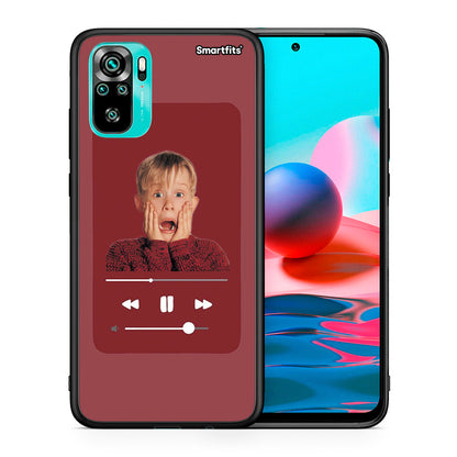 Θήκη Xiaomi Redmi Note 10 Xmas Alone Music από τη Smartfits με σχέδιο στο πίσω μέρος και μαύρο περίβλημα | Xiaomi Redmi Note 10 Xmas Alone Music case with colorful back and black bezels