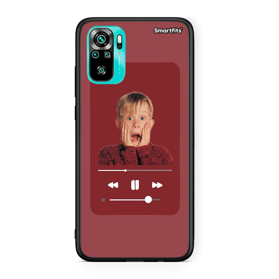 Xiaomi Redmi Note 10 Xmas Alone Music θήκη από τη Smartfits με σχέδιο στο πίσω μέρος και μαύρο περίβλημα | Smartphone case with colorful back and black bezels by Smartfits