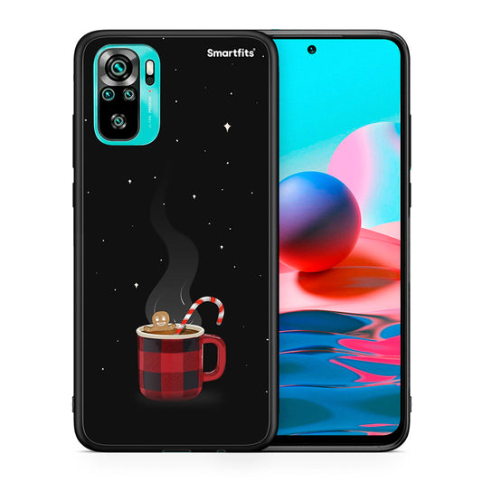 Θήκη Xiaomi Redmi Note 10 Xmas Bathing από τη Smartfits με σχέδιο στο πίσω μέρος και μαύρο περίβλημα | Xiaomi Redmi Note 10 Xmas Bathing case with colorful back and black bezels