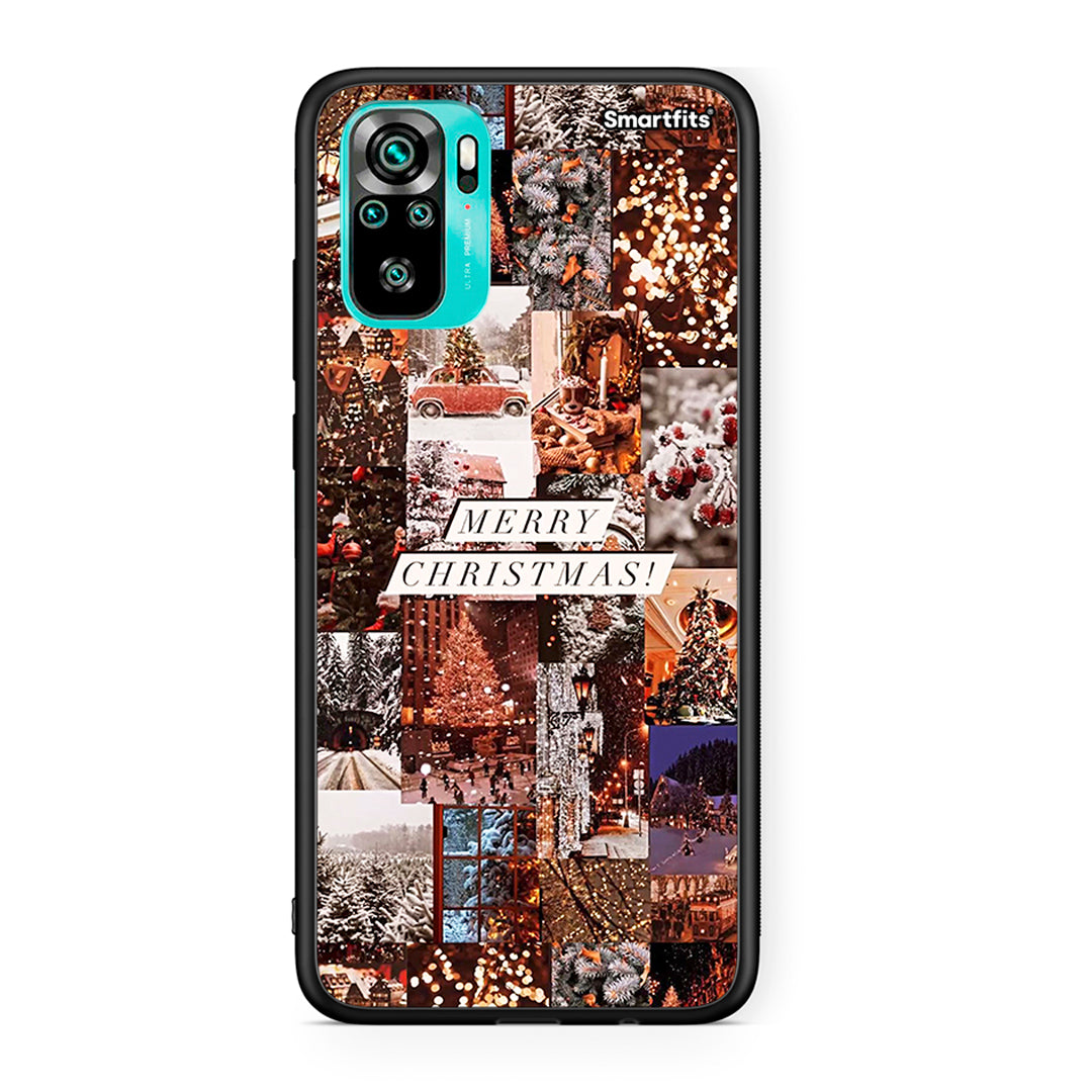 Xiaomi Redmi Note 10 Xmas Collage θήκη από τη Smartfits με σχέδιο στο πίσω μέρος και μαύρο περίβλημα | Smartphone case with colorful back and black bezels by Smartfits
