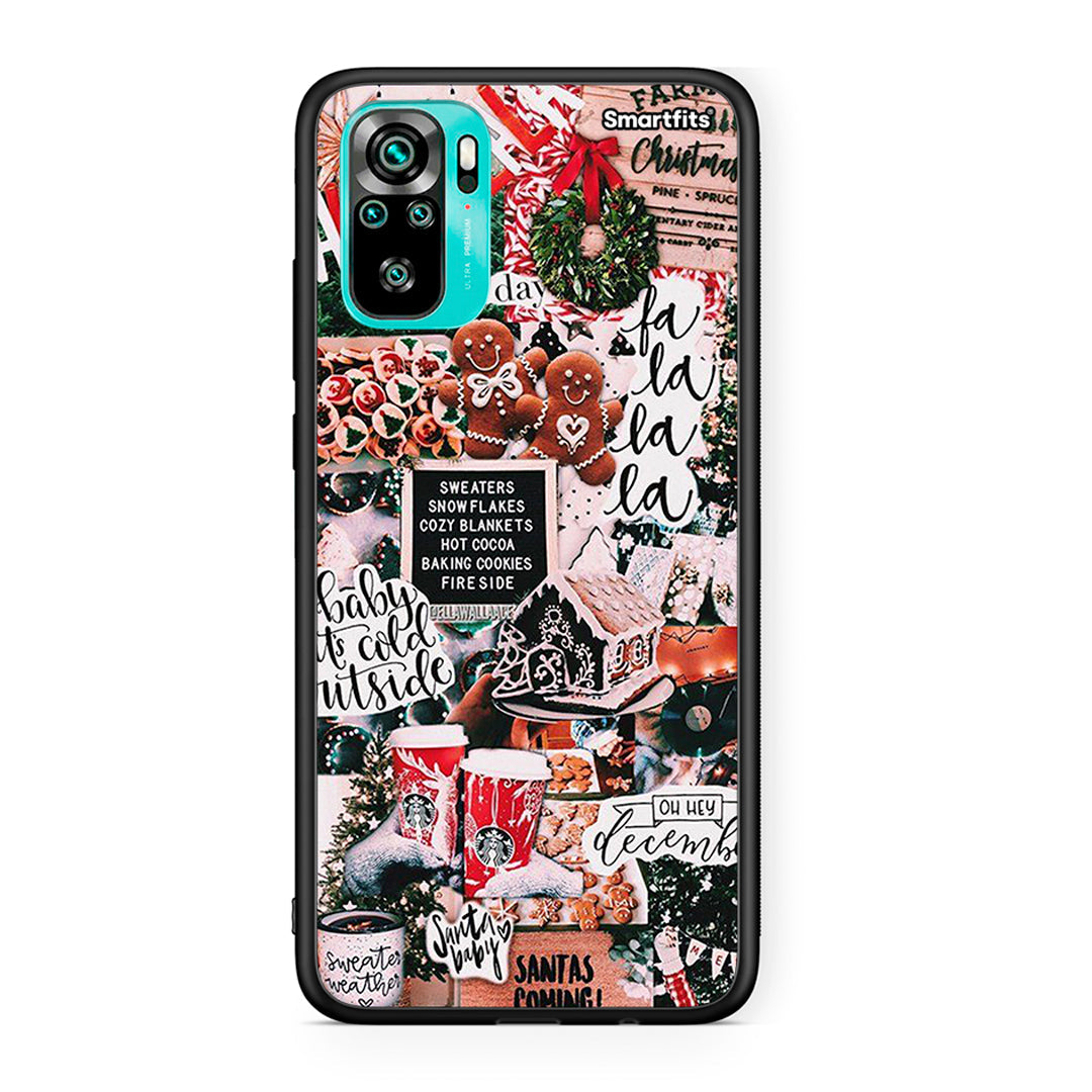 Xiaomi Redmi Note 10 Xmas Habbits θήκη από τη Smartfits με σχέδιο στο πίσω μέρος και μαύρο περίβλημα | Smartphone case with colorful back and black bezels by Smartfits