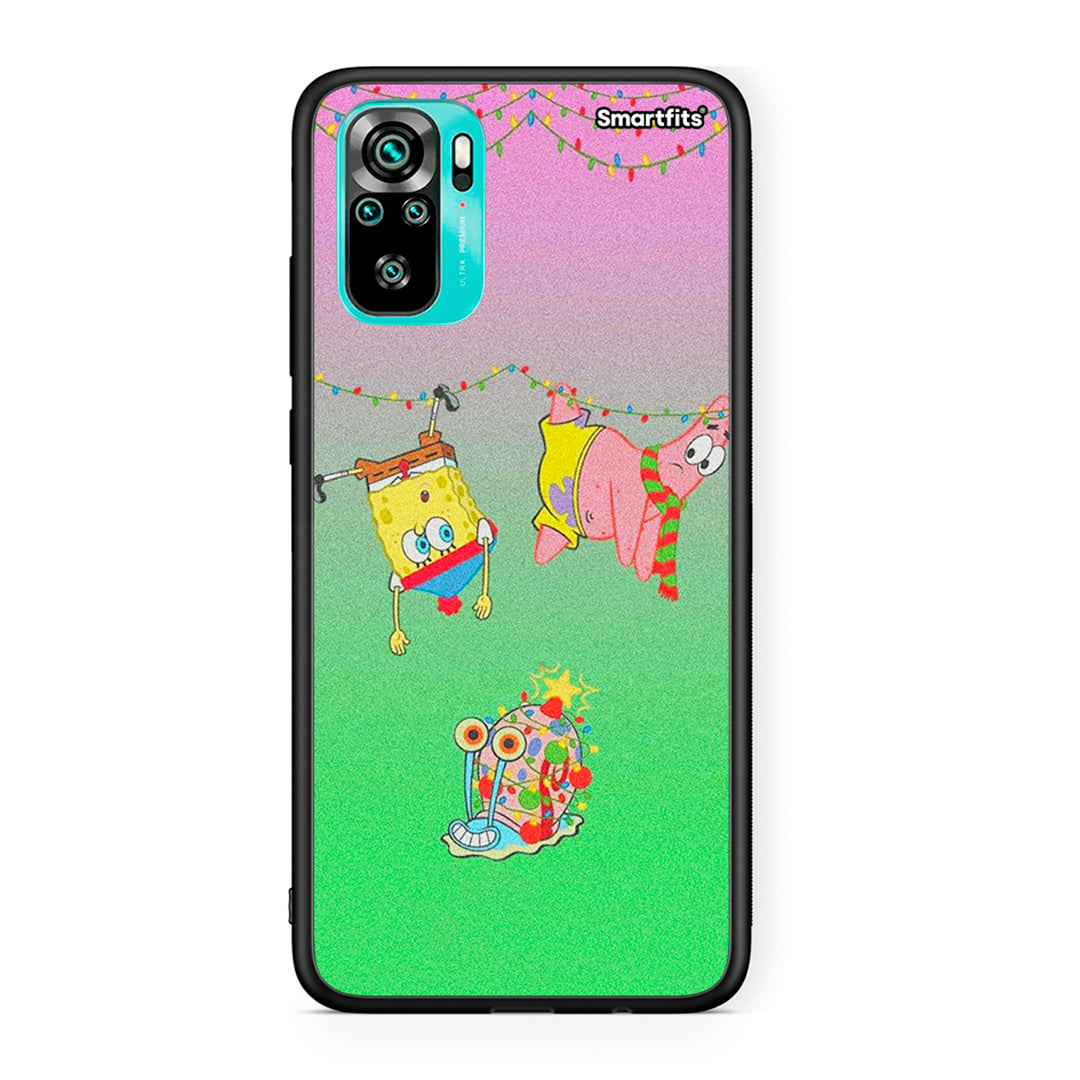 Xiaomi Redmi Note 10 Xmas Lights θήκη από τη Smartfits με σχέδιο στο πίσω μέρος και μαύρο περίβλημα | Smartphone case with colorful back and black bezels by Smartfits