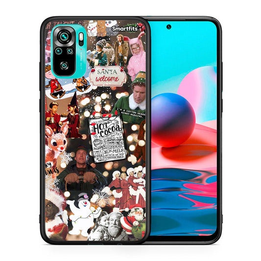 Θήκη Xiaomi Redmi Note 10 Xmas Movies από τη Smartfits με σχέδιο στο πίσω μέρος και μαύρο περίβλημα | Xiaomi Redmi Note 10 Xmas Movies case with colorful back and black bezels
