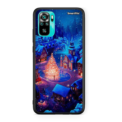 Xiaomi Redmi Note 10 Xmas Village θήκη από τη Smartfits με σχέδιο στο πίσω μέρος και μαύρο περίβλημα | Smartphone case with colorful back and black bezels by Smartfits