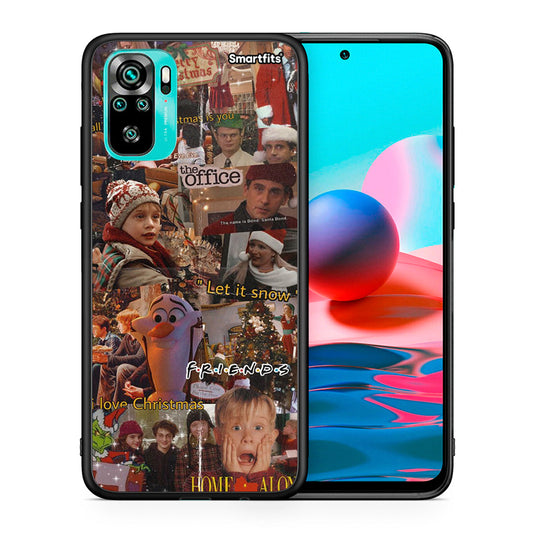 Θήκη Xiaomi Redmi Note 10 Xmas Wishes από τη Smartfits με σχέδιο στο πίσω μέρος και μαύρο περίβλημα | Xiaomi Redmi Note 10 Xmas Wishes case with colorful back and black bezels
