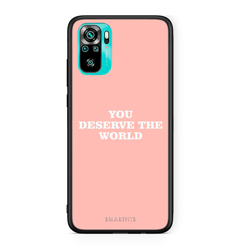 Xiaomi Redmi Note 10 You Deserve The World Θήκη Αγίου Βαλεντίνου από τη Smartfits με σχέδιο στο πίσω μέρος και μαύρο περίβλημα | Smartphone case with colorful back and black bezels by Smartfits
