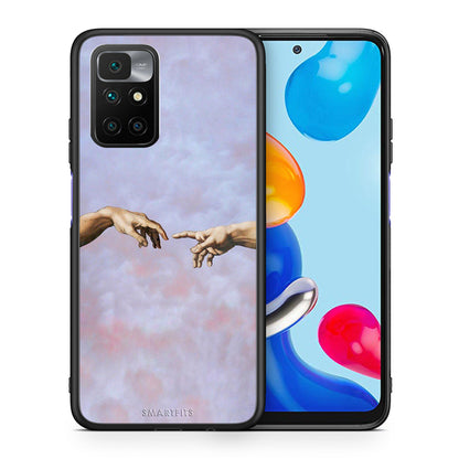 Θήκη Xiaomi Redmi 10/Redmi Note 11 4G Adam Hand από τη Smartfits με σχέδιο στο πίσω μέρος και μαύρο περίβλημα | Xiaomi Redmi 10/Redmi Note 11 4G Adam Hand case with colorful back and black bezels