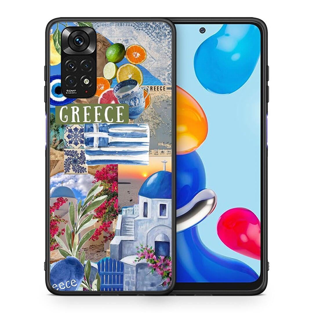 Θήκη Xiaomi Redmi Note 11 All Greek από τη Smartfits με σχέδιο στο πίσω μέρος και μαύρο περίβλημα | Xiaomi Redmi Note 11 All Greek case with colorful back and black bezels