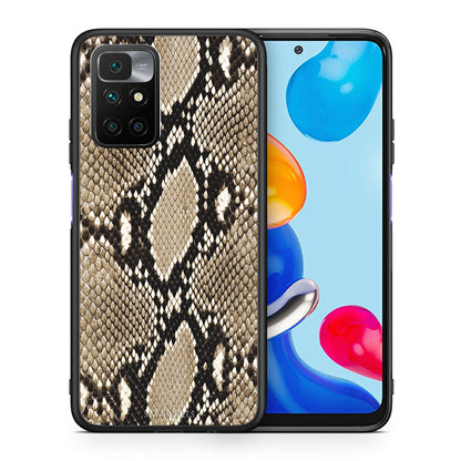 Θήκη Xiaomi Redmi 10/Redmi Note 11 4G Fashion Snake Animal από τη Smartfits με σχέδιο στο πίσω μέρος και μαύρο περίβλημα | Xiaomi Redmi 10/Redmi Note 11 4G Fashion Snake Animal case with colorful back and black bezels