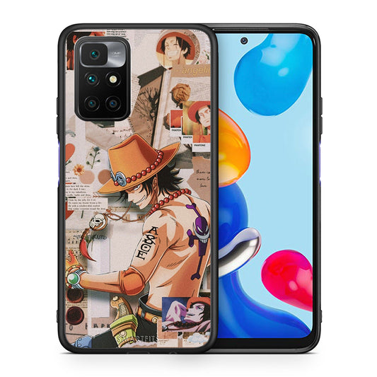 Θήκη Xiaomi Redmi 10/Redmi Note 11 4G Anime Collage από τη Smartfits με σχέδιο στο πίσω μέρος και μαύρο περίβλημα | Xiaomi Redmi 10/Redmi Note 11 4G Anime Collage case with colorful back and black bezels
