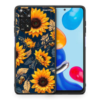 Thumbnail for Θήκη Xiaomi Redmi Note 11 Autumn Sunflowers από τη Smartfits με σχέδιο στο πίσω μέρος και μαύρο περίβλημα | Xiaomi Redmi Note 11 Autumn Sunflowers case with colorful back and black bezels