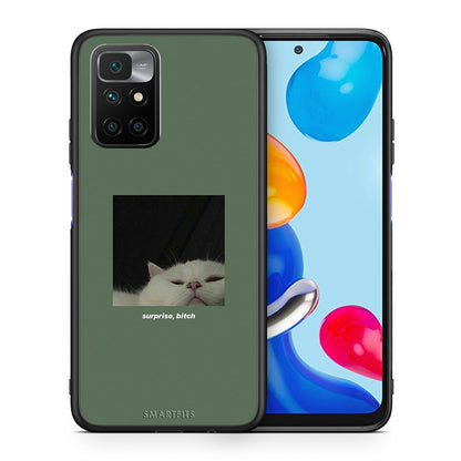 Θήκη Xiaomi Redmi 10/Redmi Note 11 4G Bitch Surprise από τη Smartfits με σχέδιο στο πίσω μέρος και μαύρο περίβλημα | Xiaomi Redmi 10/Redmi Note 11 4G Bitch Surprise case with colorful back and black bezels