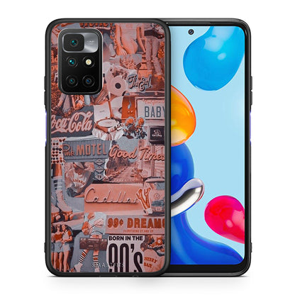 Θήκη Xiaomi Redmi 10/Redmi Note 11 4G Born In 90s από τη Smartfits με σχέδιο στο πίσω μέρος και μαύρο περίβλημα | Xiaomi Redmi 10/Redmi Note 11 4G Born In 90s case with colorful back and black bezels