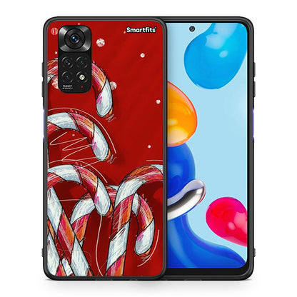 Θήκη Xiaomi Redmi Note 11 Candy Cane από τη Smartfits με σχέδιο στο πίσω μέρος και μαύρο περίβλημα | Xiaomi Redmi Note 11 Candy Cane case with colorful back and black bezels
