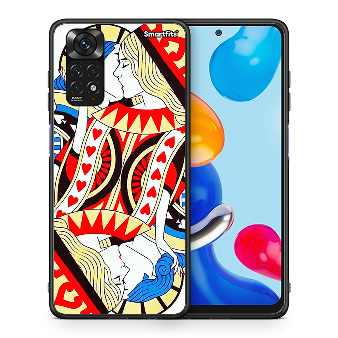 Θήκη Xiaomi Redmi Note 11 Card Love από τη Smartfits με σχέδιο στο πίσω μέρος και μαύρο περίβλημα | Xiaomi Redmi Note 11 Card Love case with colorful back and black bezels