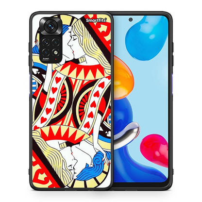Θήκη Xiaomi Redmi Note 11 Card Love από τη Smartfits με σχέδιο στο πίσω μέρος και μαύρο περίβλημα | Xiaomi Redmi Note 11 Card Love case with colorful back and black bezels