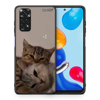 Thumbnail for Θήκη Xiaomi Redmi Note 11 Cats In Love από τη Smartfits με σχέδιο στο πίσω μέρος και μαύρο περίβλημα | Xiaomi Redmi Note 11 Cats In Love case with colorful back and black bezels