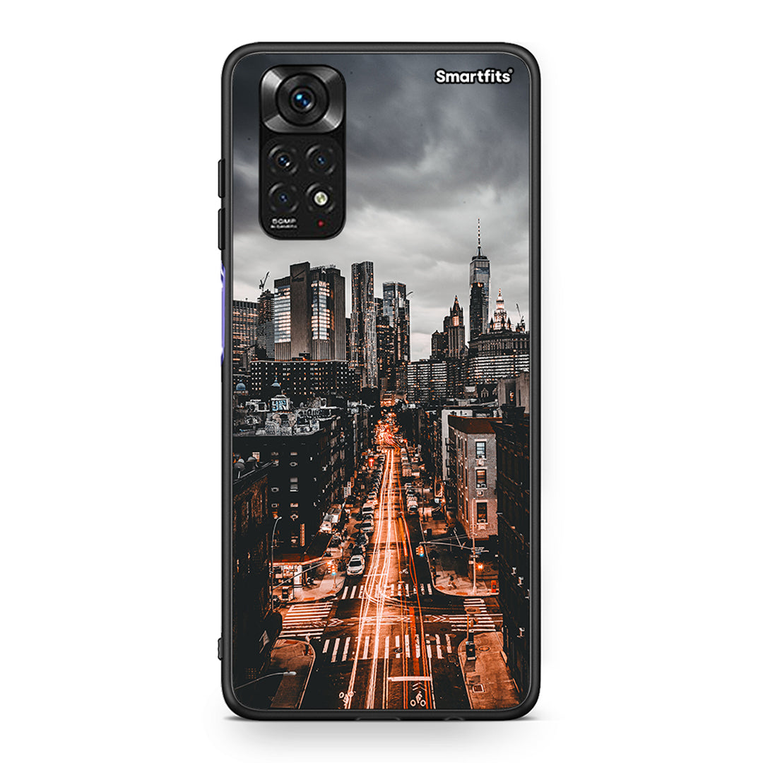 Xiaomi Redmi Note 11 City Lights θήκη από τη Smartfits με σχέδιο στο πίσω μέρος και μαύρο περίβλημα | Smartphone case with colorful back and black bezels by Smartfits