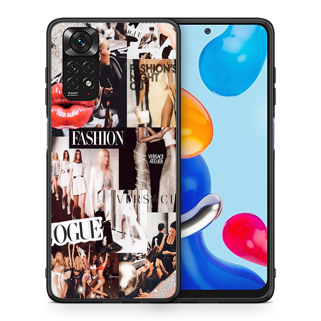 Θήκη Αγίου Βαλεντίνου Xiaomi Redmi Note 11 Collage Fashion από τη Smartfits με σχέδιο στο πίσω μέρος και μαύρο περίβλημα | Xiaomi Redmi Note 11 Collage Fashion case with colorful back and black bezels