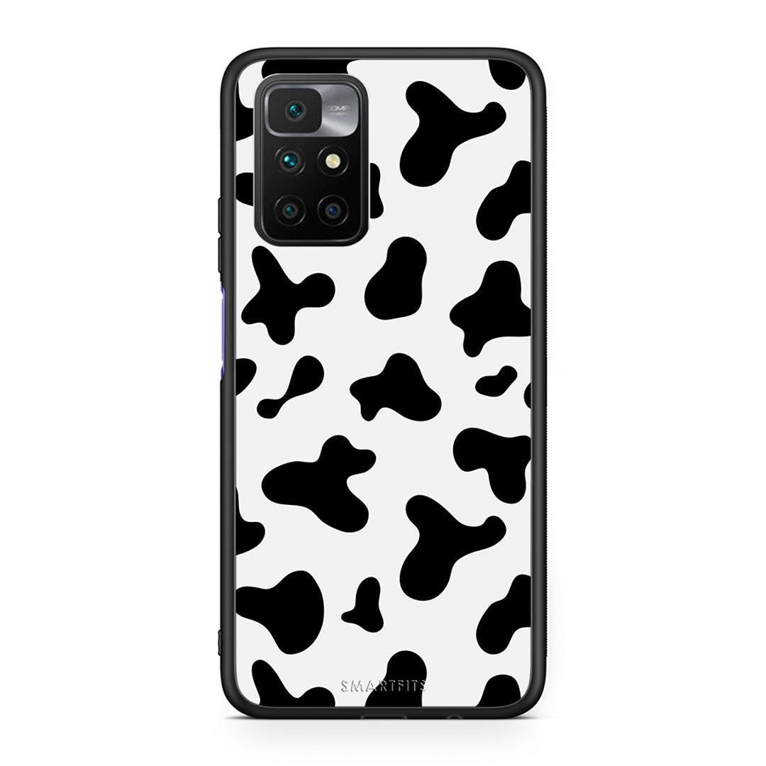 Xiaomi Redmi 10/Redmi Note 11 4G Cow Print θήκη από τη Smartfits με σχέδιο στο πίσω μέρος και μαύρο περίβλημα | Smartphone case with colorful back and black bezels by Smartfits