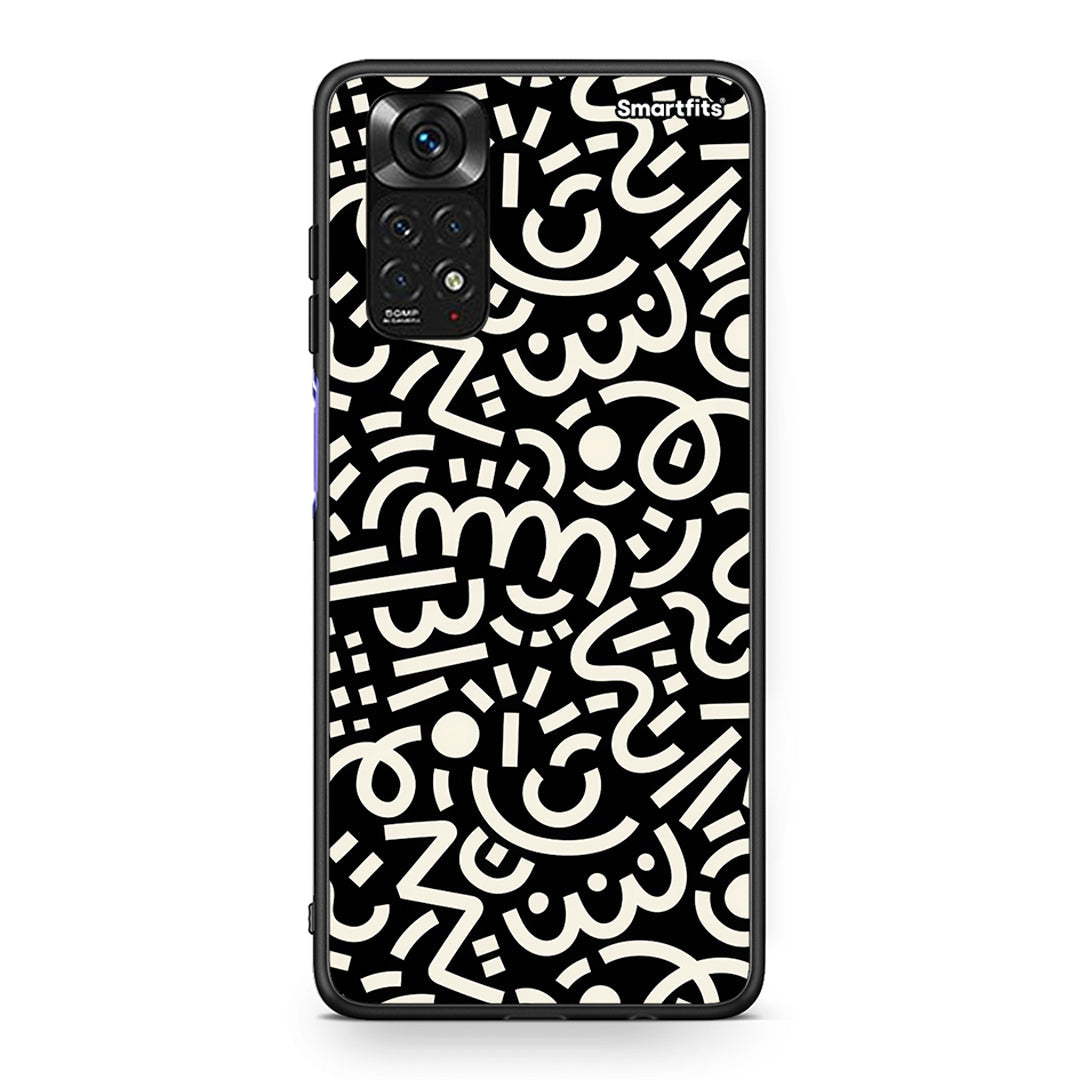 Xiaomi Redmi Note 11 Doodle Art Θήκη από τη Smartfits με σχέδιο στο πίσω μέρος και μαύρο περίβλημα | Smartphone case with colorful back and black bezels by Smartfits