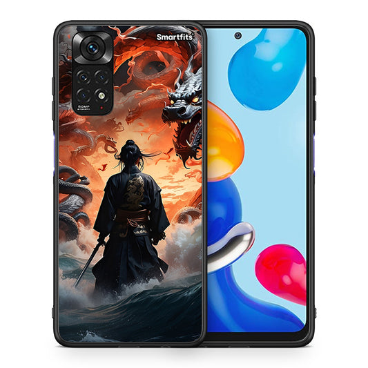 Θήκη Xiaomi Redmi 10/Redmi Note 11 4G Dragons Fight από τη Smartfits με σχέδιο στο πίσω μέρος και μαύρο περίβλημα | Xiaomi Redmi 10/Redmi Note 11 4G Dragons Fight case with colorful back and black bezels
