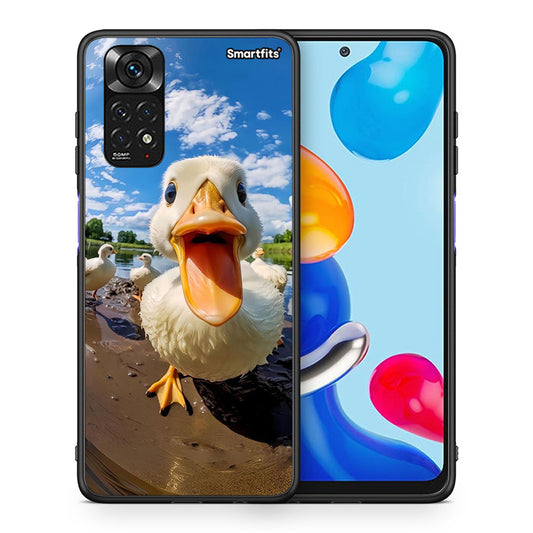 Θήκη Xiaomi Redmi 10/Redmi Note 11 4G Duck Face από τη Smartfits με σχέδιο στο πίσω μέρος και μαύρο περίβλημα | Xiaomi Redmi 10/Redmi Note 11 4G Duck Face case with colorful back and black bezels