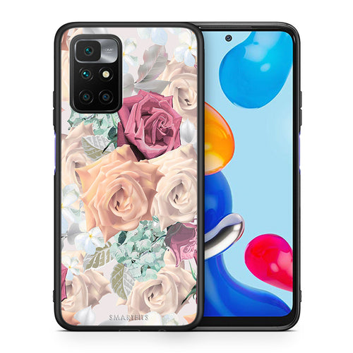 Θήκη Xiaomi Redmi 10/Redmi Note 11 4G Bouquet Floral από τη Smartfits με σχέδιο στο πίσω μέρος και μαύρο περίβλημα | Xiaomi Redmi 10/Redmi Note 11 4G Bouquet Floral case with colorful back and black bezels