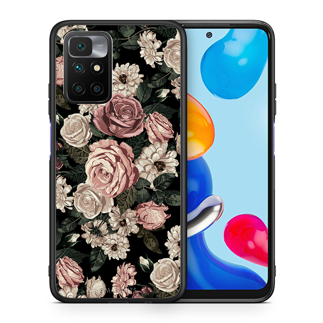 Θήκη Xiaomi Redmi 10/Redmi Note 11 4G Wild Roses Flower από τη Smartfits με σχέδιο στο πίσω μέρος και μαύρο περίβλημα | Xiaomi Redmi 10/Redmi Note 11 4G Wild Roses Flower case with colorful back and black bezels