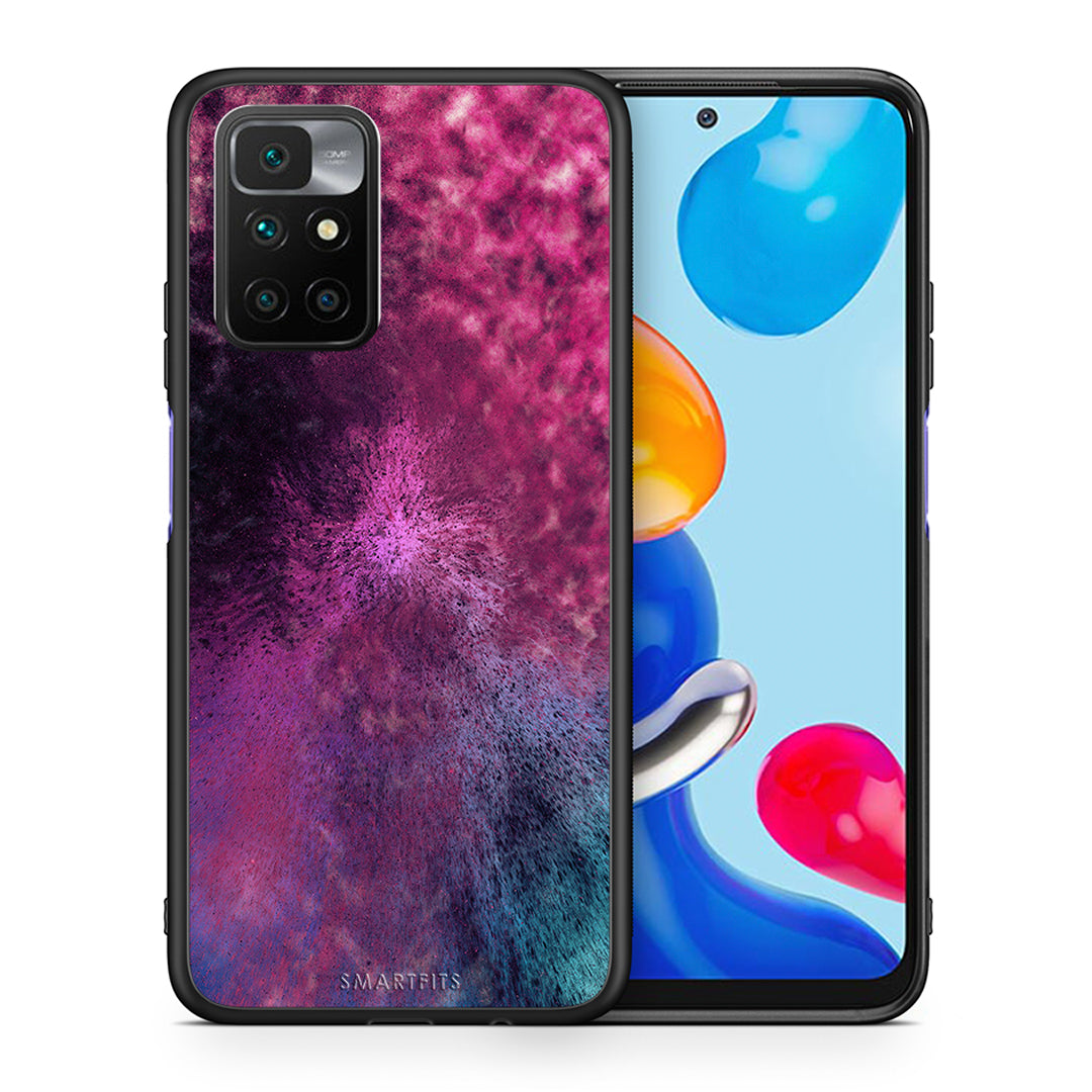 Θήκη Xiaomi Redmi 10/Redmi Note 11 4G Aurora Galaxy από τη Smartfits με σχέδιο στο πίσω μέρος και μαύρο περίβλημα | Xiaomi Redmi 10/Redmi Note 11 4G Aurora Galaxy case with colorful back and black bezels