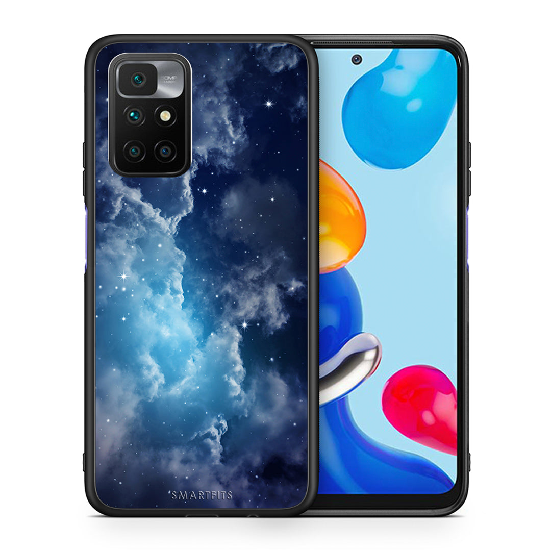 Θήκη Xiaomi Redmi 10/Redmi Note 11 4G Blue Sky Galaxy από τη Smartfits με σχέδιο στο πίσω μέρος και μαύρο περίβλημα | Xiaomi Redmi 10/Redmi Note 11 4G Blue Sky Galaxy case with colorful back and black bezels