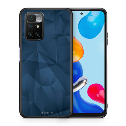 Θήκη Xiaomi Redmi 10/Redmi Note 11 4G Blue Abstract Geometric από τη Smartfits με σχέδιο στο πίσω μέρος και μαύρο περίβλημα | Xiaomi Redmi 10/Redmi Note 11 4G Blue Abstract Geometric case with colorful back and black bezels