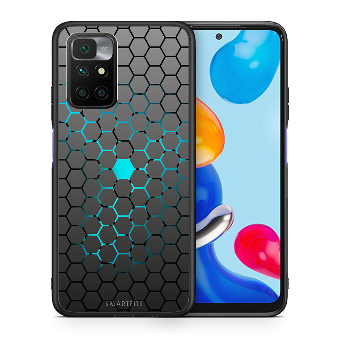Θήκη Xiaomi Redmi 10/Redmi Note 11 4G Hexagonal Geometric από τη Smartfits με σχέδιο στο πίσω μέρος και μαύρο περίβλημα | Xiaomi Redmi 10/Redmi Note 11 4G Hexagonal Geometric case with colorful back and black bezels