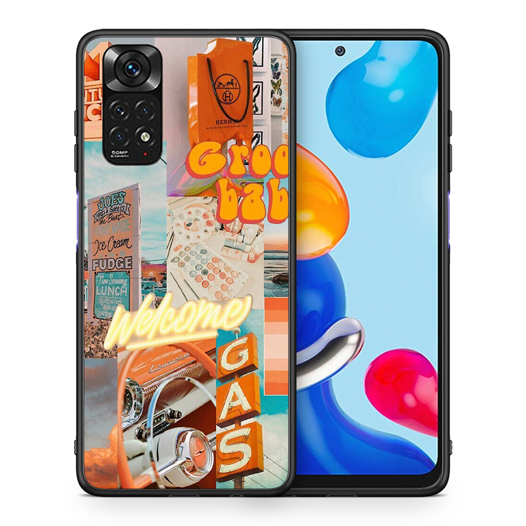 Θήκη Αγίου Βαλεντίνου Xiaomi Redmi Note 11 Groovy Babe από τη Smartfits με σχέδιο στο πίσω μέρος και μαύρο περίβλημα | Xiaomi Redmi Note 11 Groovy Babe case with colorful back and black bezels