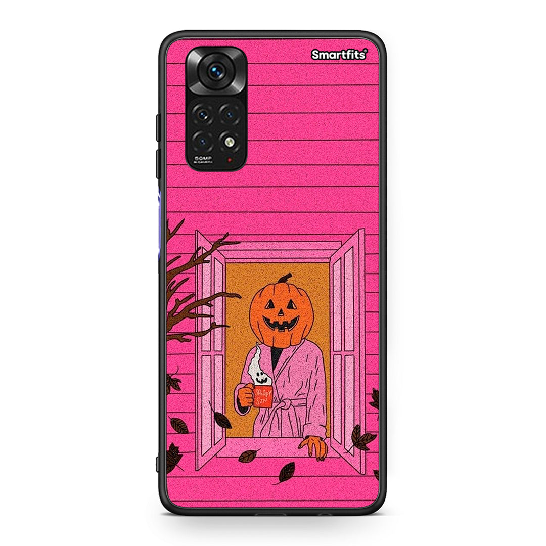 Xiaomi Redmi Note 11 Halloween Pumpkin Lady Θήκη από τη Smartfits με σχέδιο στο πίσω μέρος και μαύρο περίβλημα | Smartphone case with colorful back and black bezels by Smartfits