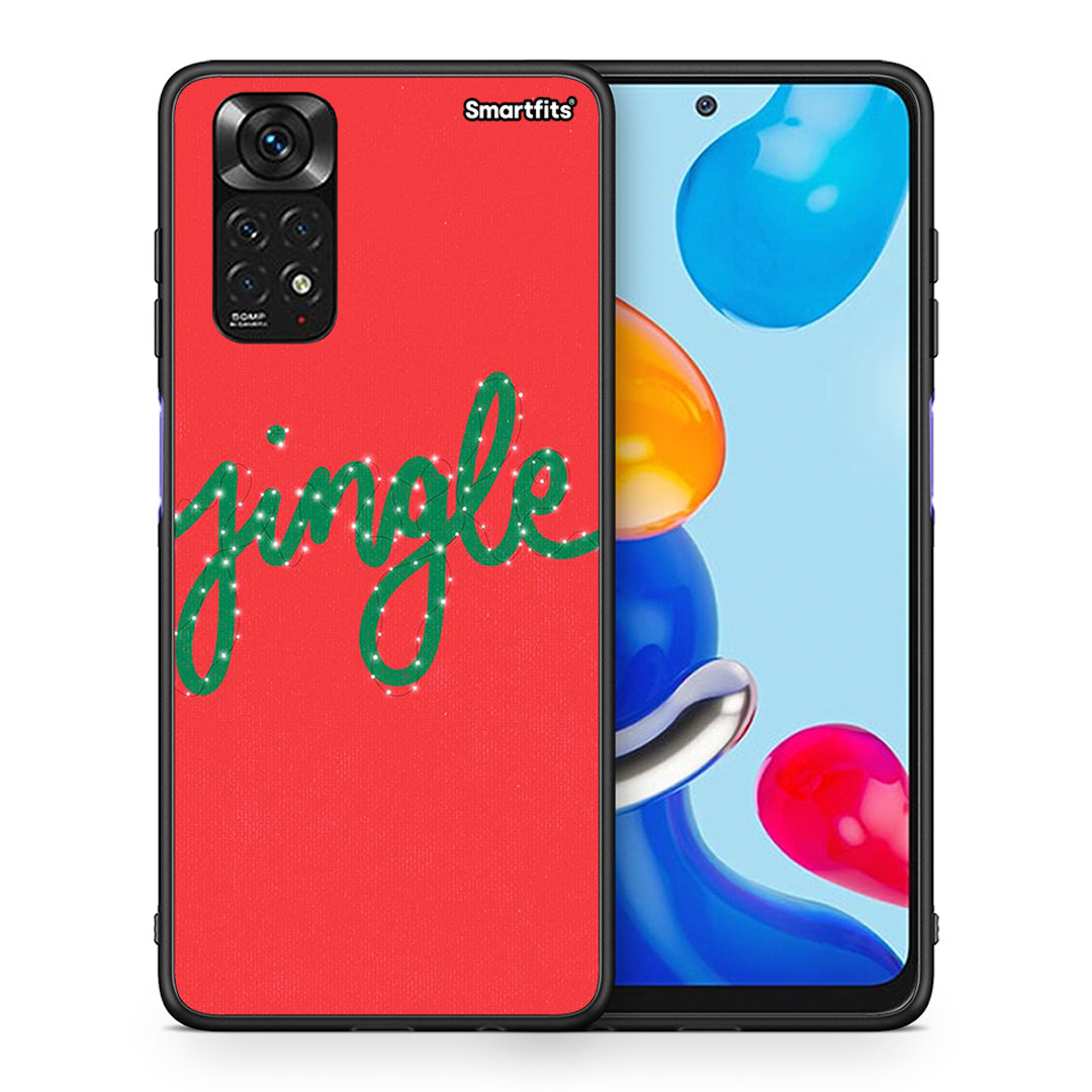 Θήκη Xiaomi Redmi Note 11 Jingle Xmas από τη Smartfits με σχέδιο στο πίσω μέρος και μαύρο περίβλημα | Xiaomi Redmi Note 11 Jingle Xmas case with colorful back and black bezels