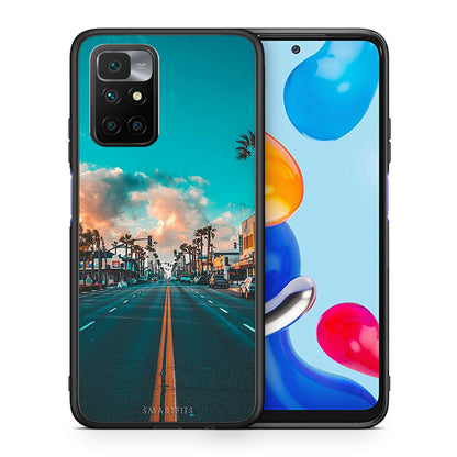 Θήκη Xiaomi Redmi 10/Redmi Note 11 4G City Landscape από τη Smartfits με σχέδιο στο πίσω μέρος και μαύρο περίβλημα | Xiaomi Redmi 10/Redmi Note 11 4G City Landscape case with colorful back and black bezels