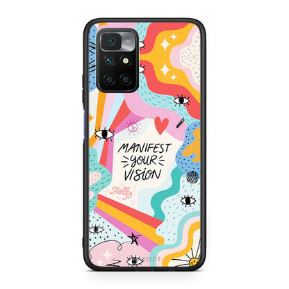 Xiaomi Redmi 10/Redmi Note 11 4G Manifest Your Vision θήκη από τη Smartfits με σχέδιο στο πίσω μέρος και μαύρο περίβλημα | Smartphone case with colorful back and black bezels by Smartfits