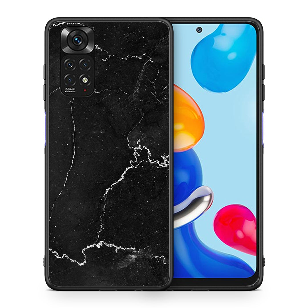 Θήκη Xiaomi Redmi 10/Redmi Note 11 4G Marble Black από τη Smartfits με σχέδιο στο πίσω μέρος και μαύρο περίβλημα | Xiaomi Redmi 10/Redmi Note 11 4G Marble Black case with colorful back and black bezels