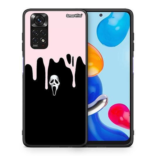 Θήκη Xiaomi Redmi Note 11 Melting Halloween Mask από τη Smartfits με σχέδιο στο πίσω μέρος και μαύρο περίβλημα | Xiaomi Redmi Note 11 Melting Halloween Mask case with colorful back and black bezels
