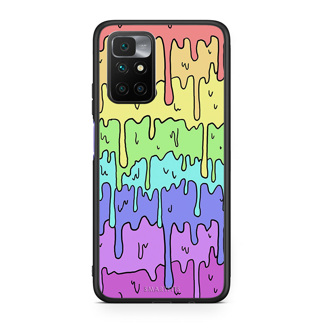 Xiaomi Redmi 10/Redmi Note 11 4G Melting Rainbow θήκη από τη Smartfits με σχέδιο στο πίσω μέρος και μαύρο περίβλημα | Smartphone case with colorful back and black bezels by Smartfits