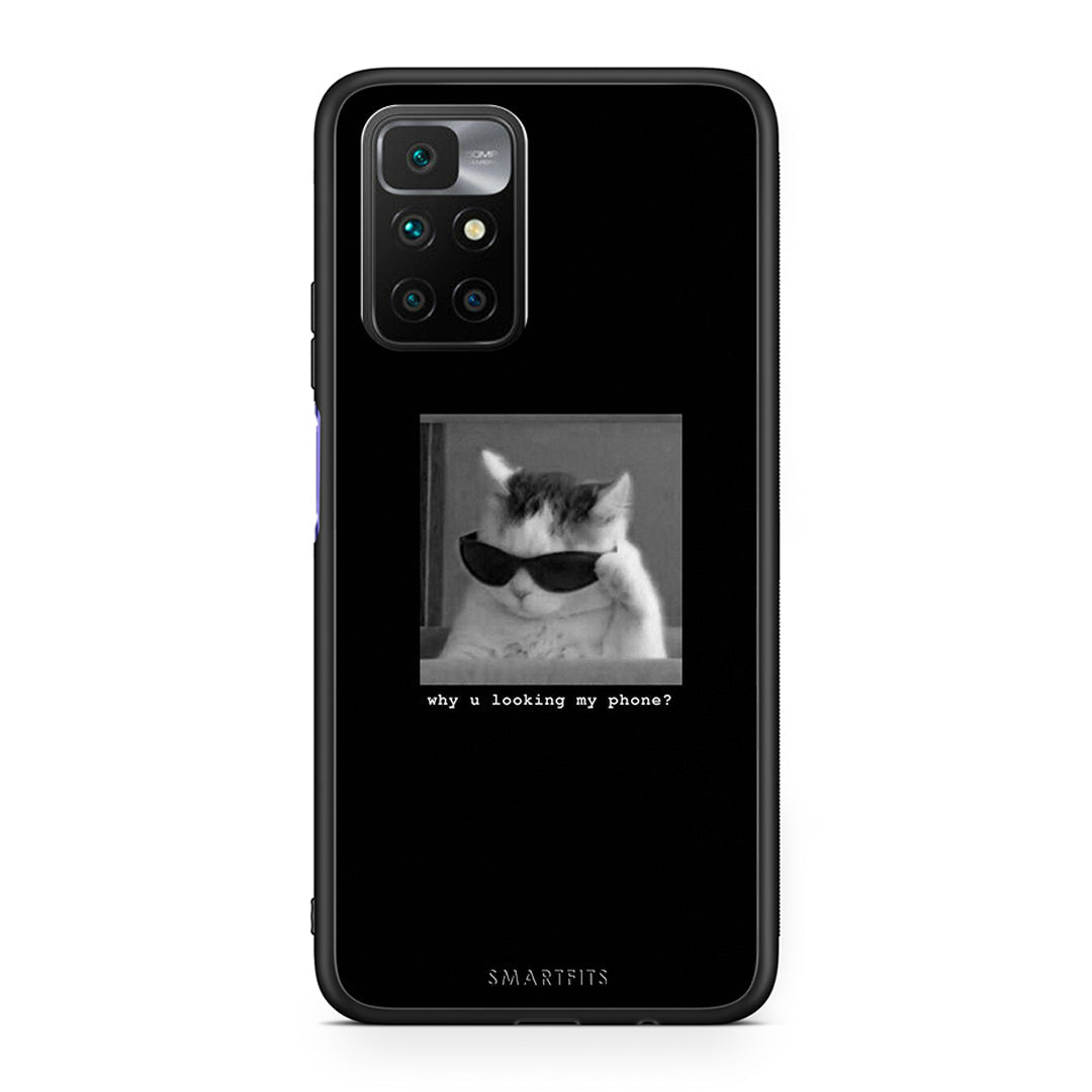 Xiaomi Redmi 10/Redmi Note 11 4G Meme Cat θήκη από τη Smartfits με σχέδιο στο πίσω μέρος και μαύρο περίβλημα | Smartphone case with colorful back and black bezels by Smartfits