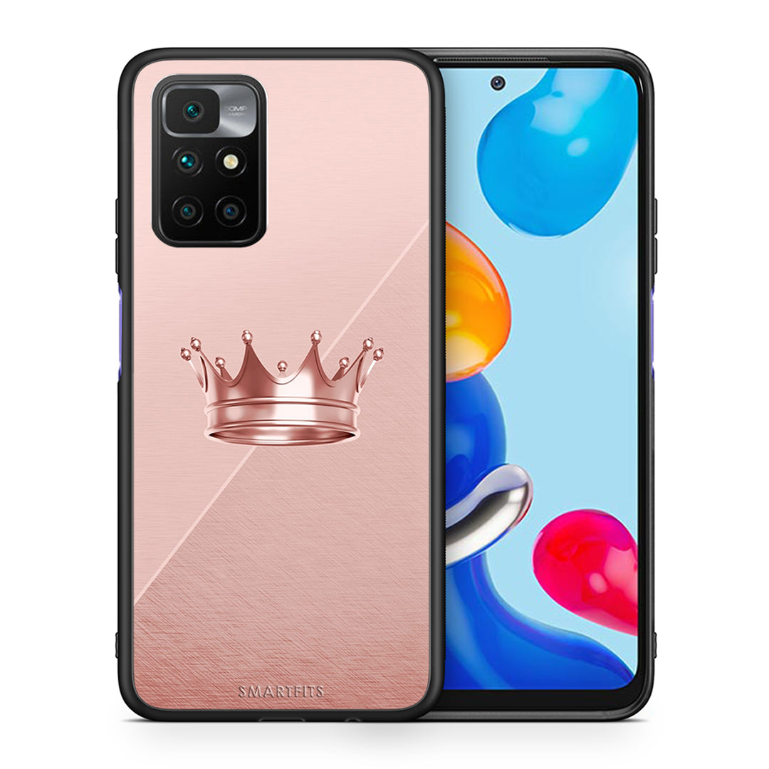 Θήκη Xiaomi Redmi 10/Redmi Note 11 4G Crown Minimal από τη Smartfits με σχέδιο στο πίσω μέρος και μαύρο περίβλημα | Xiaomi Redmi 10/Redmi Note 11 4G Crown Minimal case with colorful back and black bezels